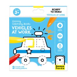 Looong Coloring Books: Ready to Draw Vehicles at Work 3+