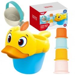 WOOPIE BABY vonios vandens žaislų kibiras su antimi ir laistytuvu + puodeliais